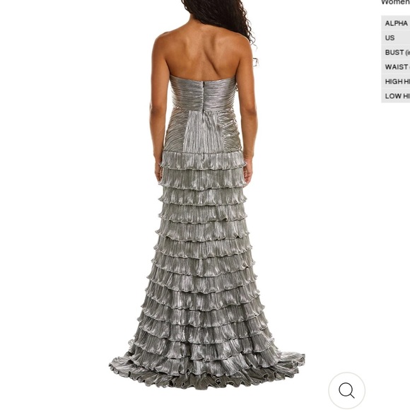 Zac Posen Silver Ruffle Gown 2 - Picture 2 of 4